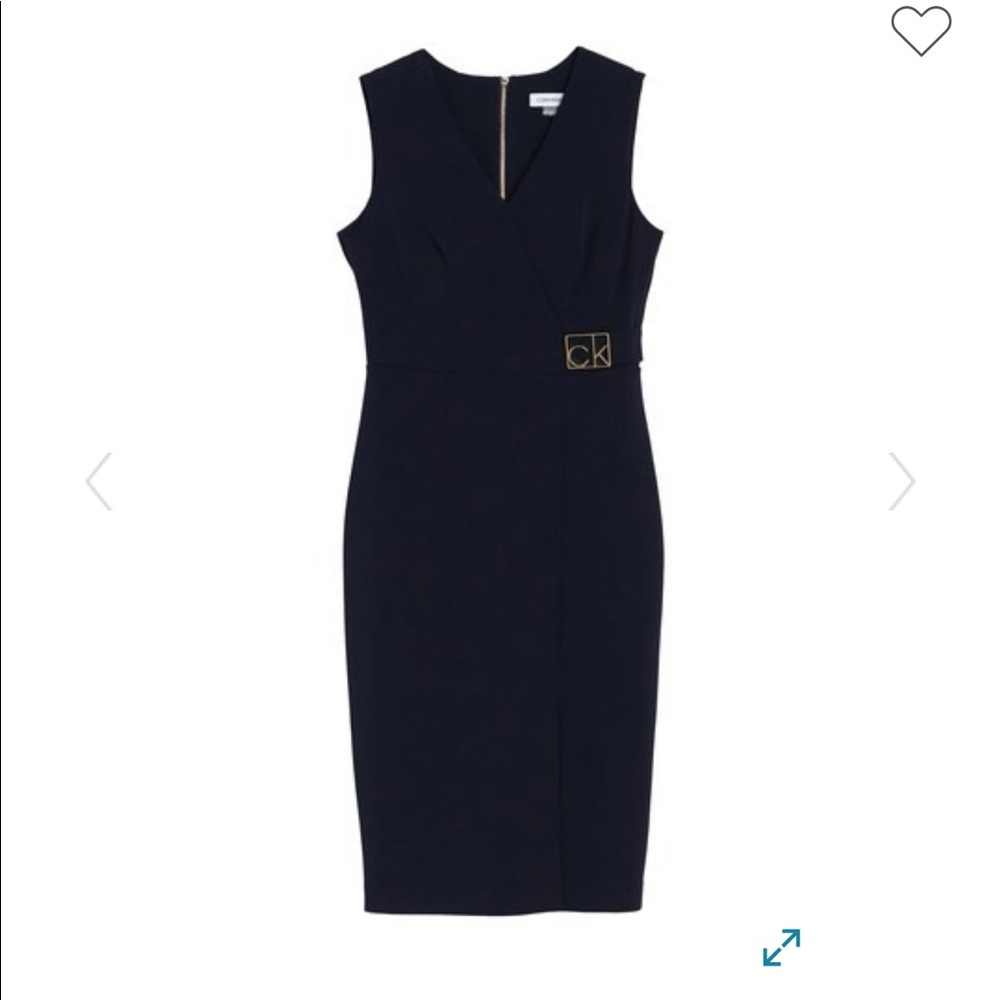 Calvin Klein V-Neck Sheath Dress
